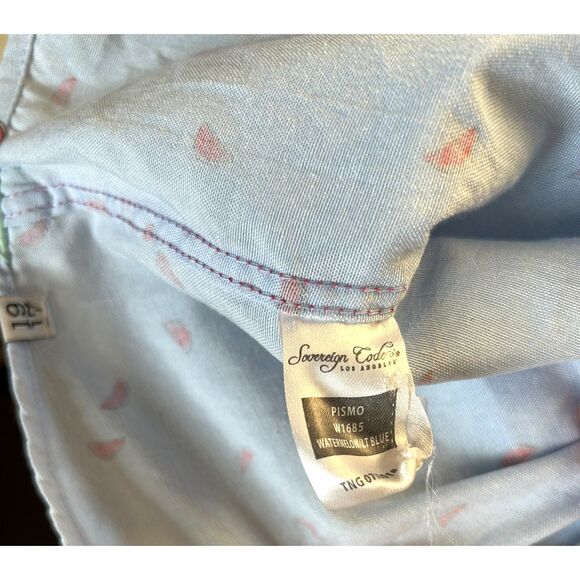 SOVEREIGN CODE Pismo Lt Blue Watermelon Mens S Button up Shirt Summer Spring Cas - Picture 8 of 10